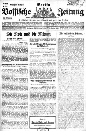 Vossische Zeitung vom 01.07.1924