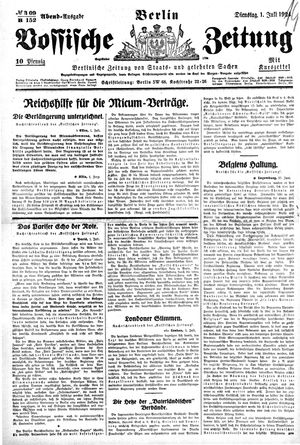 Vossische Zeitung vom 01.07.1924