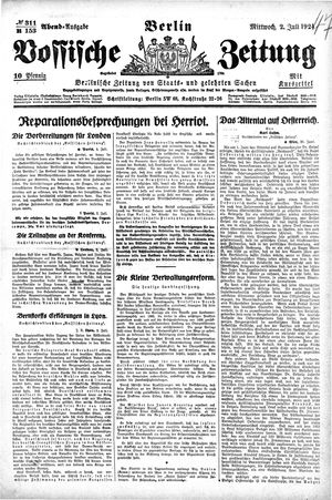 Vossische Zeitung vom 02.07.1924