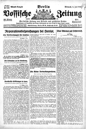 Vossische Zeitung on Jul 2, 1924