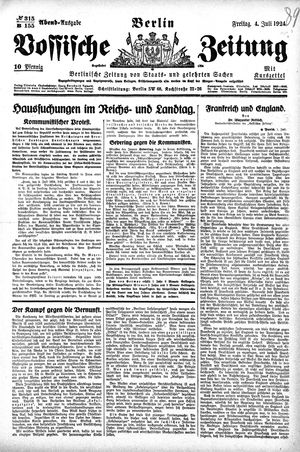 Vossische Zeitung vom 04.07.1924