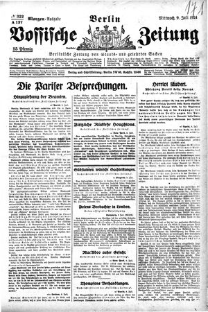 Vossische Zeitung vom 09.07.1924