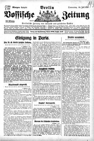 Vossische Zeitung vom 10.07.1924