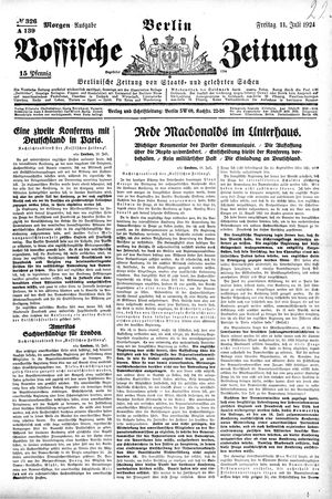 Vossische Zeitung on Jul 11, 1924