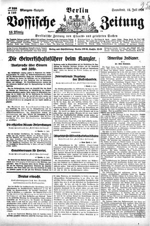 Vossische Zeitung on Jul 12, 1924