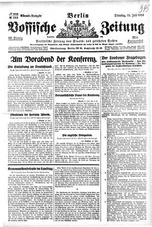 Vossische Zeitung vom 15.07.1924