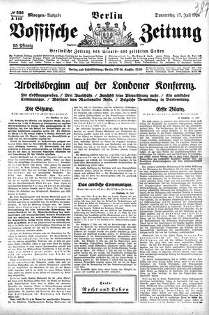 Vossische Zeitung vom 17.07.1924