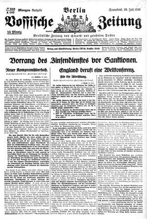 Vossische Zeitung vom 19.07.1924