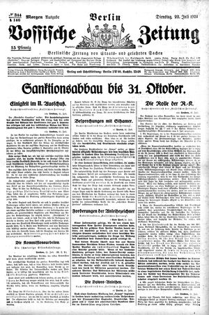 Vossische Zeitung vom 22.07.1924