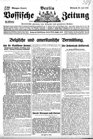 Vossische Zeitung vom 23.07.1924