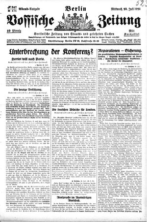 Vossische Zeitung vom 23.07.1924