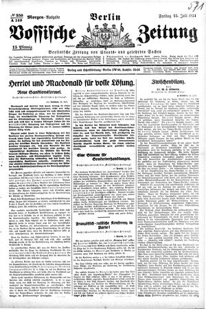 Vossische Zeitung vom 25.07.1924