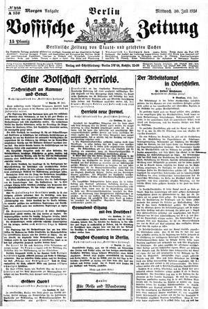 Vossische Zeitung vom 30.07.1924