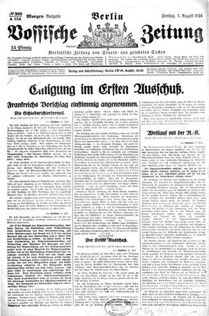 Vossische Zeitung on Aug 1, 1924