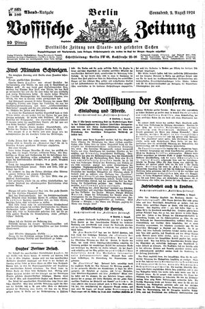 Vossische Zeitung vom 02.08.1924