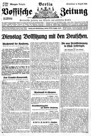Vossische Zeitung vom 02.08.1924