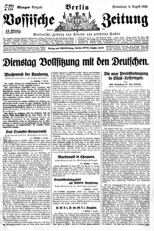 Vossische Zeitung vom 02.08.1924