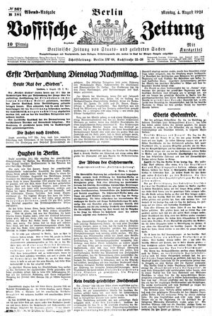 Vossische Zeitung on Aug 4, 1924