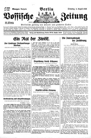 Vossische Zeitung on Aug 5, 1924