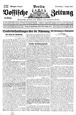 Vossische Zeitung vom 07.08.1924