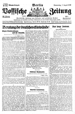 Vossische Zeitung vom 07.08.1924