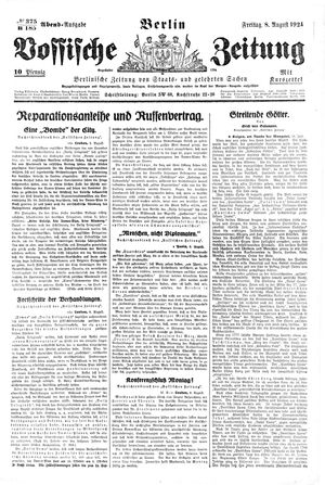 Vossische Zeitung vom 08.08.1924