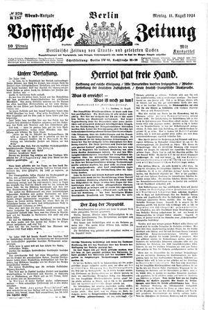 Vossische Zeitung vom 11.08.1924