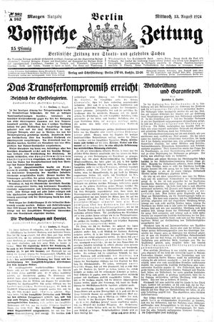 Vossische Zeitung vom 13.08.1924