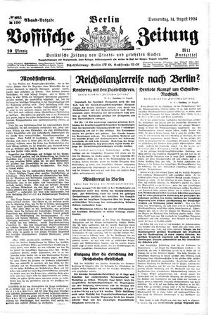 Vossische Zeitung vom 14.08.1924