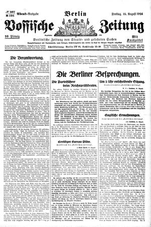 Vossische Zeitung vom 15.08.1924