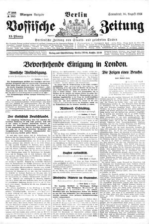 Vossische Zeitung vom 16.08.1924