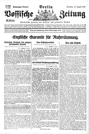 Vossische Zeitung vom 17.08.1924