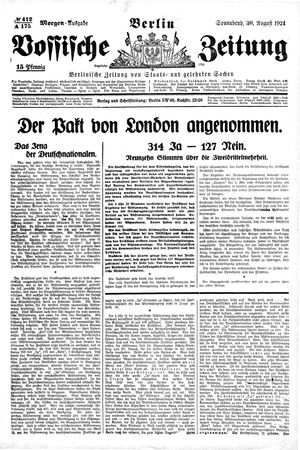 Vossische Zeitung vom 30.08.1924