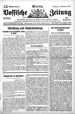 Vossische Zeitung vom 02.09.1924