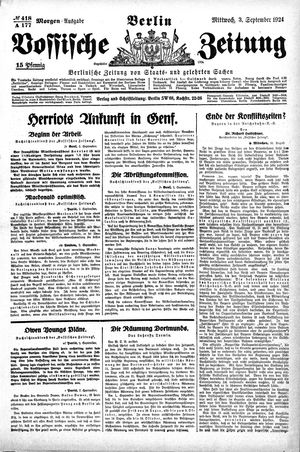 Vossische Zeitung vom 03.09.1924