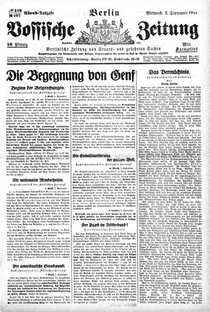 Vossische Zeitung on Sep 3, 1924