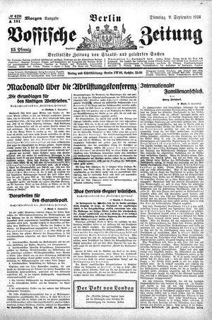 Vossische Zeitung vom 09.09.1924