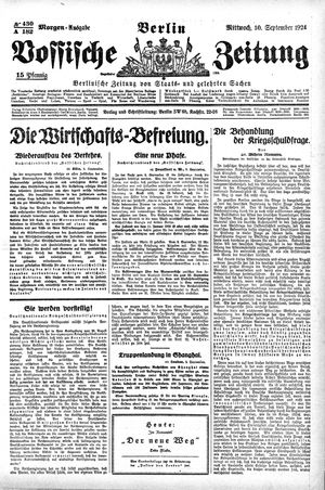Vossische Zeitung vom 10.09.1924