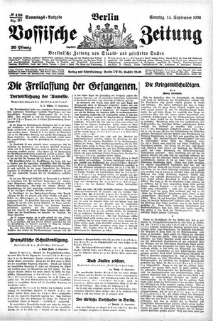Vossische Zeitung vom 14.09.1924
