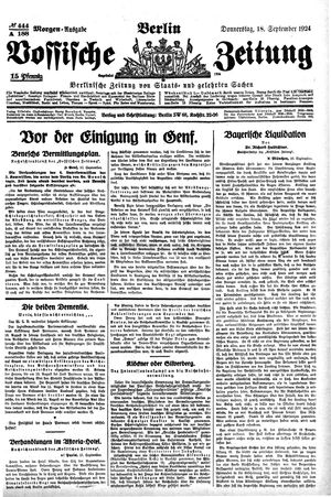 Vossische Zeitung vom 18.09.1924