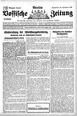 Vossische Zeitung vom 20.09.1924