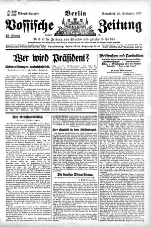 Vossische Zeitung vom 20.09.1924
