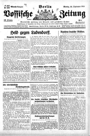 Vossische Zeitung vom 22.09.1924
