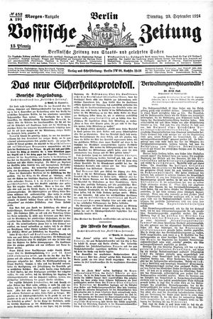 Vossische Zeitung vom 23.09.1924