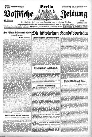 Vossische Zeitung vom 25.09.1924