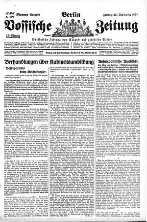 Vossische Zeitung vom 26.09.1924