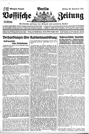 Vossische Zeitung on Sep 26, 1924