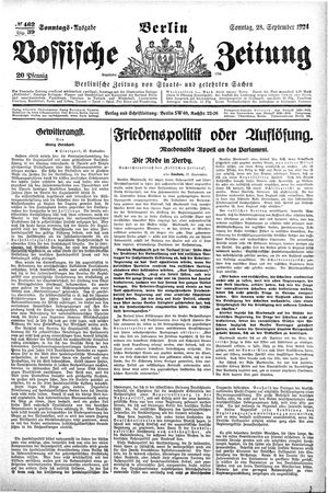 Vossische Zeitung vom 28.09.1924