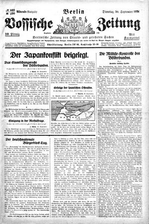 Vossische Zeitung vom 30.09.1924