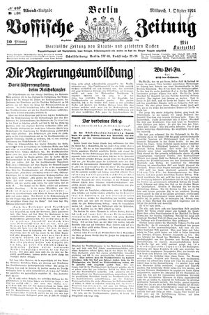 Vossische Zeitung vom 01.10.1924